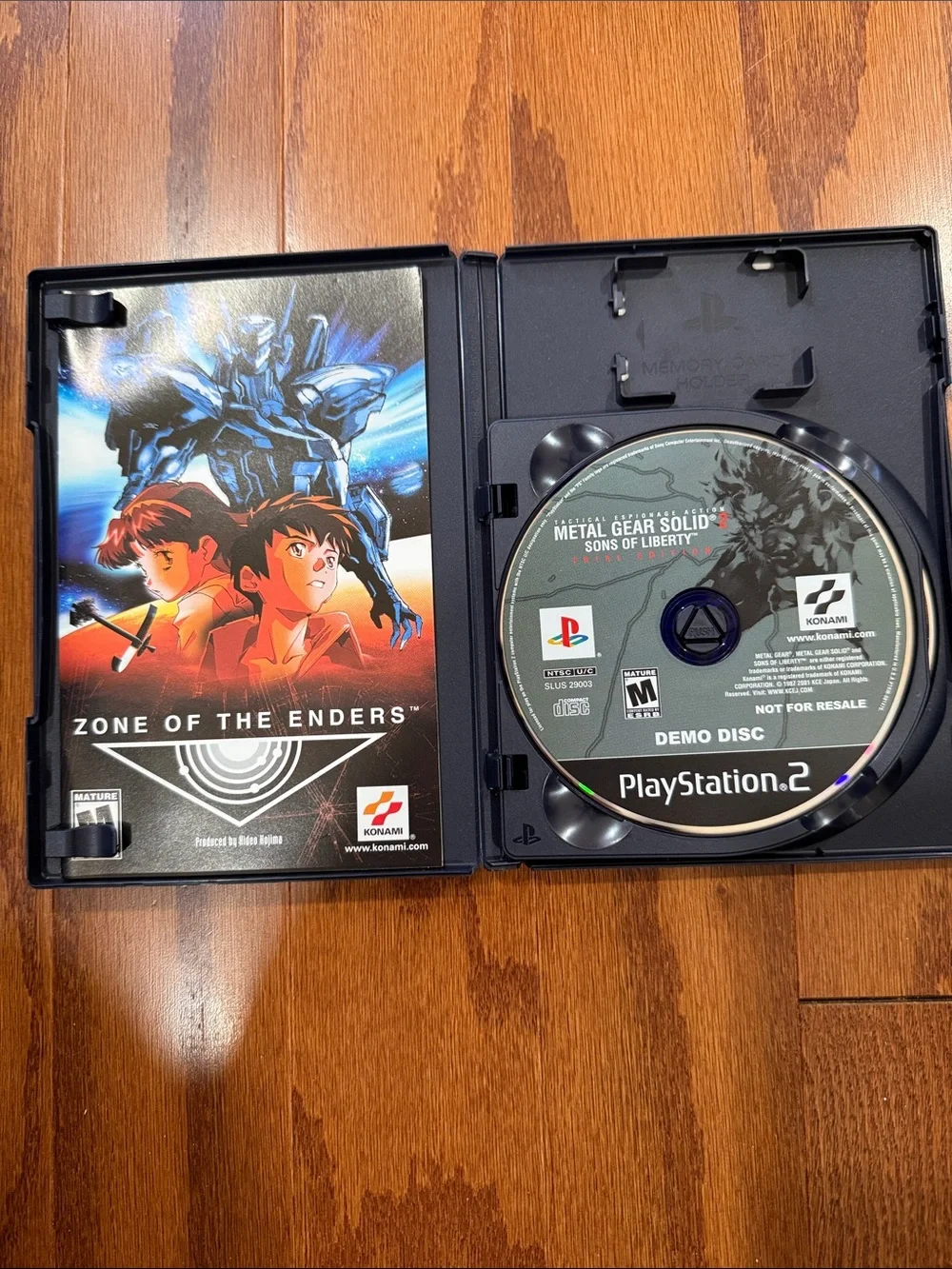 Zone of the Enders PS2 Complete 2 Disc MGS2 Demo Manual Hideo Kojima